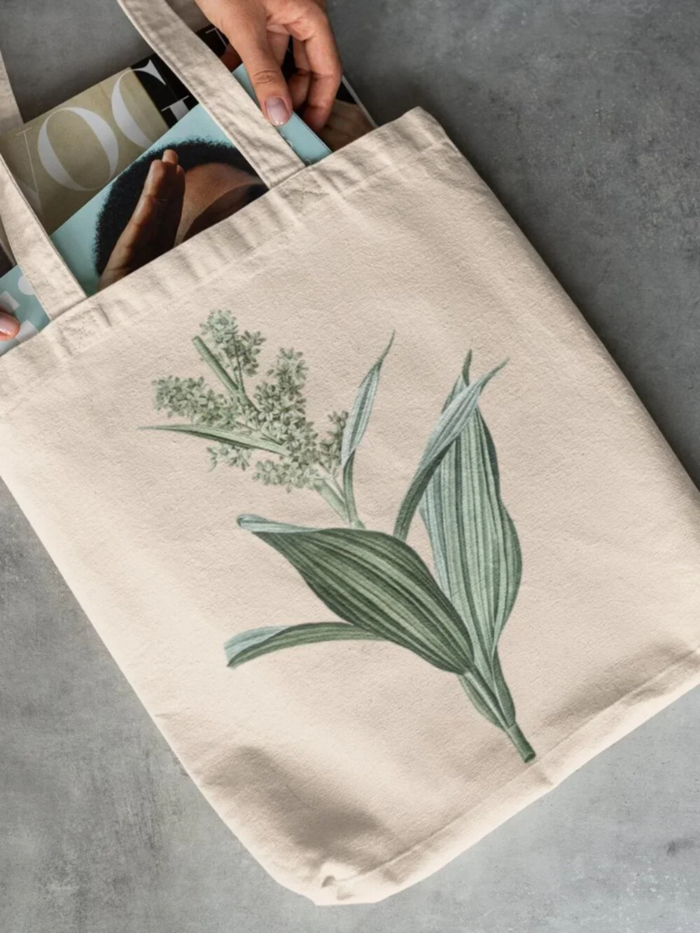 Broad-Leaved Helleborine Vintage Floral Print Graphic Canvas Tote Bag